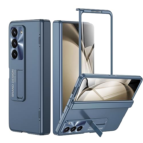 for Samsung Galaxy Z Fold 5 Cover: Lightweight Stylish Soft Phone Kickstand Case - Hinge Protection Slim Protective Phone Case for Samsung Z Fold 5 5G 2023 - Blue