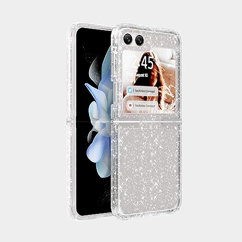 Peachy Life Samsung Galaxy Z Flip 5 Case, Shiny Sparkling Bling Glitter Style Hybird TPU+PC Protective Clear Case Compatible with Samsung Galaxy Z Flip 5 (Glitter Style)