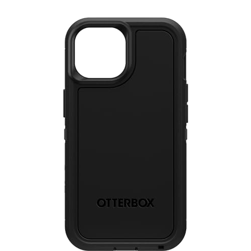 OtterBox iPhone 15, iPhone 14, and iPhone 13 Defender Series XT Case - BLACK, screenless, rugged, snaps to MagSafe, lanyard attachment