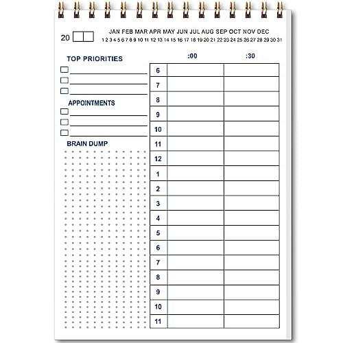 Time Blocking Planner 2023,To Do List Notepad with Priorities,Hourly Scheduler and Notes with PVC Covers,Spiral Bound Daily Planner Notepad to Do Notebook for ADHD Adults Kids Classroom Office,7x10 Inch