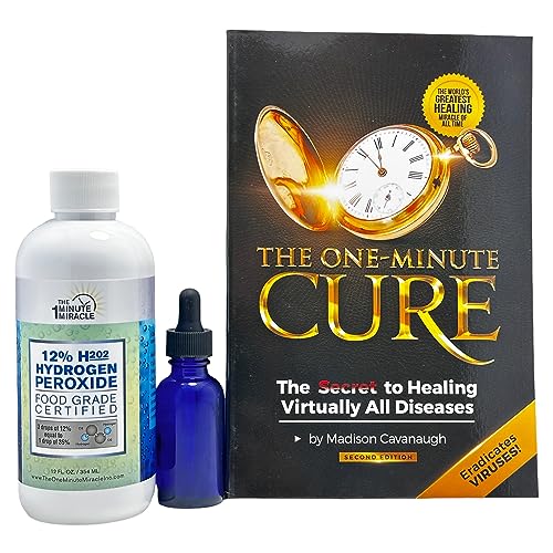 12% Hydrogen Peroxide Food Grade 12 oz Bottle and The One Minute Cure Book