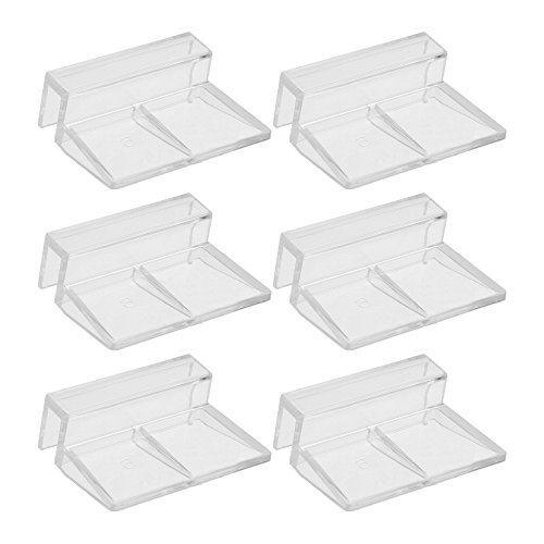 6pcs Clear Color Acrylic Aquarium Fish Tank Glass Cover Clip Support Holder,6mm