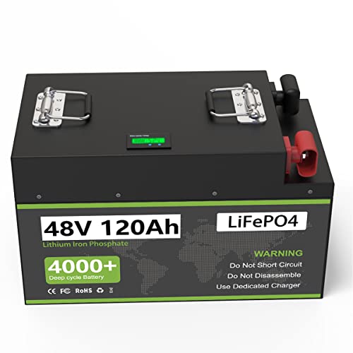 120Ah 48V Lithium Iron Phosphate Battery Grade A Cell Lithium LiFePO4 Battery, for Home Energy Storage, Solar Back-up Power, Golf Cart, RV, Marine, and Off-Grid Application
