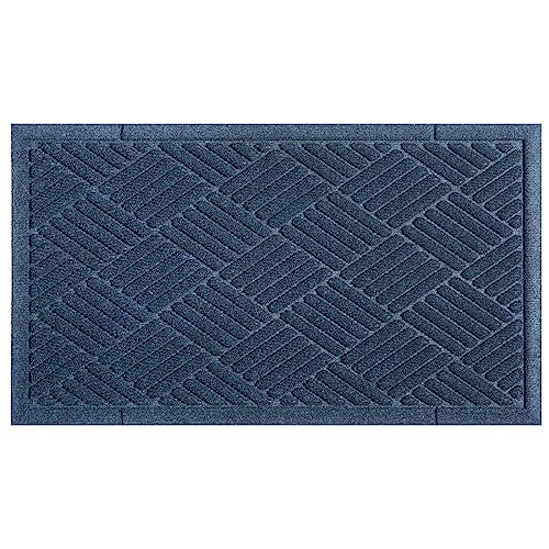 MATALL Durable Front Door Mat - Blue Heavy Duty Doormat Indoor Outdoor Non-Slip Rug Welcome Entrance Mat for Garage, Patio, High Traffic Areas, 29.5x17