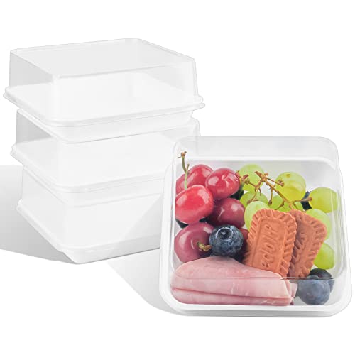 ZORRITA 50 Pack Plastic Charcuterie Boxes with Clear Lids, To Go Dessert Boxes Disposable Food Containers for Bakery, Sandwich, Strawberry, Cake Slice, Cookies