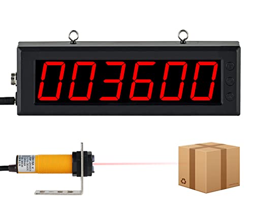 Digital LED Counter Tally Counter 1.5in Red Display Conveyor Counter Count Up to 999999 with Infrared Sensor Sensing Distance 27in for Factory Piecework DC12-24V