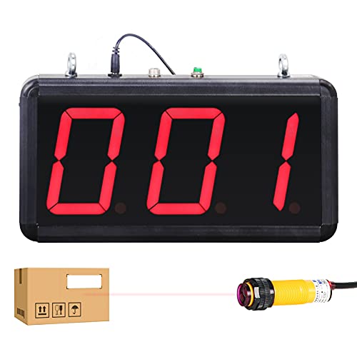 Led Digital Counter Count Up to 999 with Infrared Sensor Conveyor Counter People Visitor Counter 4in Red Number Display Counter for Factory Production Line 110-220V