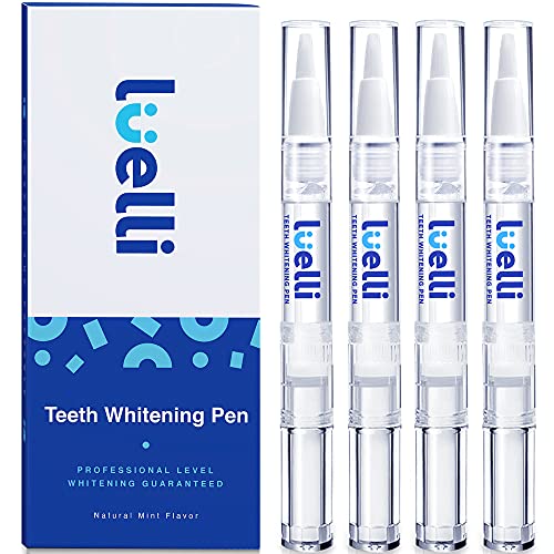 LUELLI Professional Teeth Whitening Pen for a White Smile - 4 Tooth Stain Remover Gel Pens with 35% Carbamide Peroxide - Home Dental Products for Sensitive Teeth