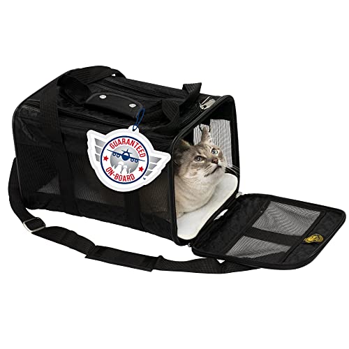 Sherpa Original Deluxe Travel Pet Carrier, Airline Approved & Guaranteed On Board - Black Lattice, Medium