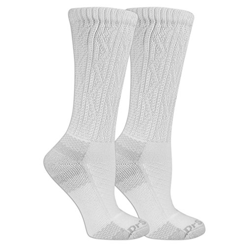 Dr. Scholl's womens Advanced Diabetic & Circulatory (2pk) Casual Sock, White/Gray, One Size US