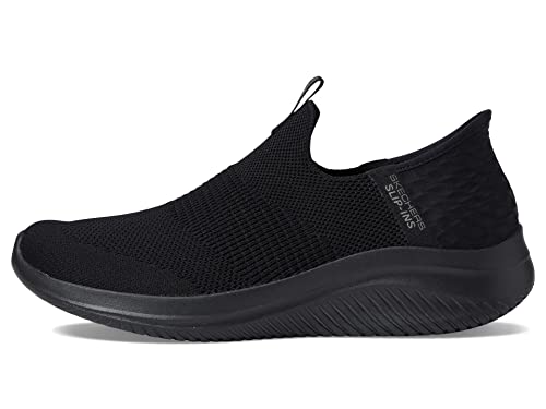 Skechers Sport Women's Women's Hands Free Ultra Flex 3.0 Cozy Streak Sneaker, Black, 7 Wide