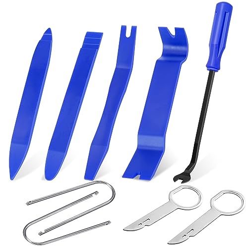 GLK Auto Trim Removal Tool Set, 9pcs Plastic Pry Tool Kit, Auto Trim Tool, Prying Tool, Car Door Panel Clip Removal Tool, Fasteners Remover