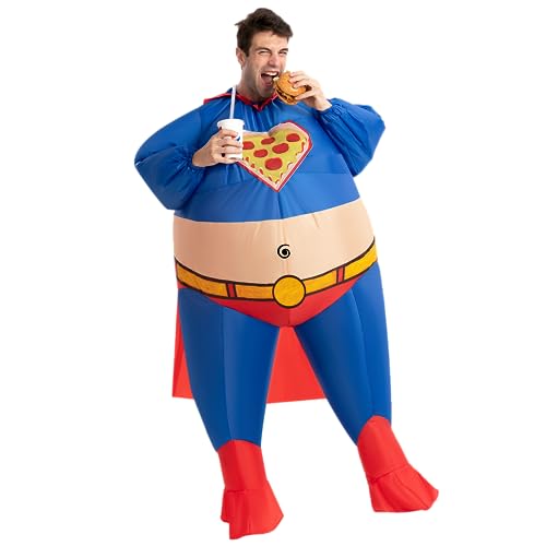 Spooktacular Creations Halloween Costume Chunky Chubby Inflatable Men Costume Fat Suit - Adult One Size Men Full Body Inflatable Costume