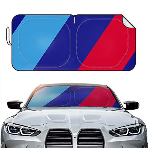 Car Windshield Sun Shade Blocks UV Rays Sun Visor Protector, Blue Material, No Reflected Glare,59" Sunshade for X1 X3 X5 (Blue///M-S)