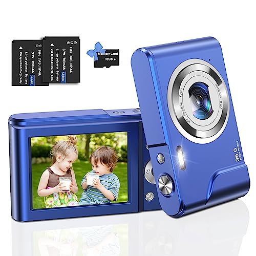 Digital Camera, Bofypoo FHD 1080P 36MP Kids Vlogging Camera with 32GB Card, 16X Zoom Point and Shoot Digital Camera, Portable Mini Camera Compact Camera for Teens,Beginners