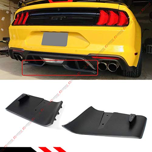 R Style Rear Bumper Diffuser Valance Aero Foil Kit Compatible With 2018-2021 Ford Mustang GT