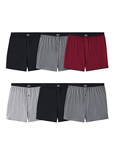 Fruit of the Loom Men's Tag-Free Knit Boxer Shorts, Relaxed Fit, Moisture Wicking, Color Multipacks, Assorted Solids, 3X-Large