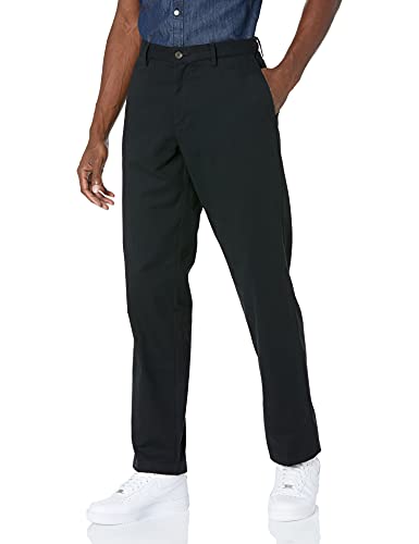 Amazon Essentials Men's Classic-Fit Wrinkle-Resistant Flat-Front Chino Pant (Available in Big & Tall), Black, 38W x 32L
