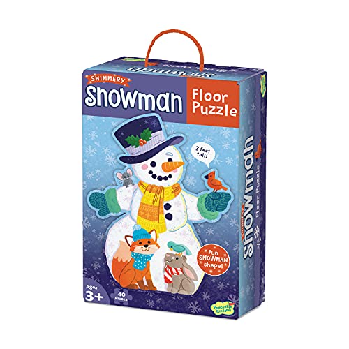 Peaceable Kingdom Shimmery Snowman Floor Puzzle  40-Pc. Jumbo Puzzle is Over 3 Feet Tall  Fun at Home or in The Classroom for Kids Ages 3 & Up