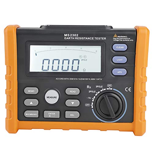 PM2302 Digital Resistance Meter Ground Earth Tester 0-4K ohm Insulation Tester Multimeter with LCD Backlight Display