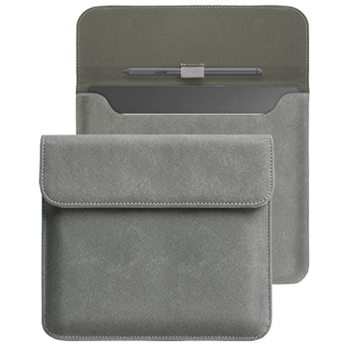 WALNEW Sleeve Case for 10.2-inch Kindle Scribe (2022 Released), Protective Pouch Bag Case Cover with Pen Holder for 10.2 Amazon Kindle Scribe E-Reader (Gray)
