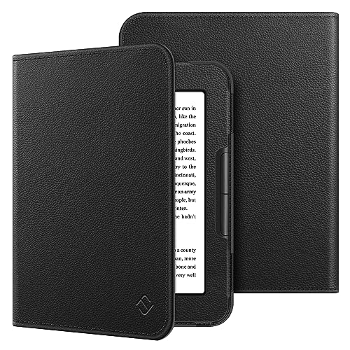 Fintie Folio Case for Nook GlowLight 4 (2021) / Nook GlowLight 4e (2022), Book Style Premium Vegan Leather Cover for 6" Barnes and Noble Nook GlowLight 4 & GlowLight 4e eBook eReader, Black