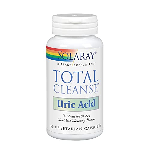 Solaray Total Cleanse Uric Acid, Tart Cherry, Bromelain, Quercetin and More, Joint Comfort Support, Vegan, 60 Caps