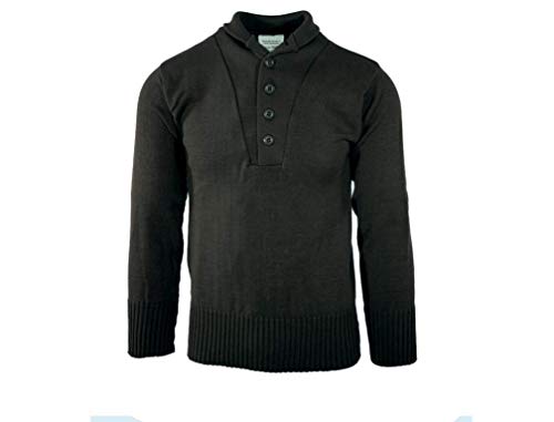 Sweater, 5 Button, John Ownbey, Black, Size Large