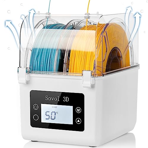 Sovol Filament Dryer 2023, SH01 Filament Dehydrator 3D Printer Spool Holder with Upgraded Fan, Dry Box for Keeping Filament Dry, Compatible with 1.75mm, 2.85mm Filament & PLA PETG TPU ABS