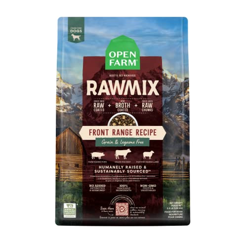 Open Farm RawMix Grain-Free Front Range Recipe for Dogs, Includes Kibble, Bone Broth, and Freeze Dried Raw, Inspired by The Wild, Humanely Raised Protein and Non-GMO Fruits and Veggies, 20 lb