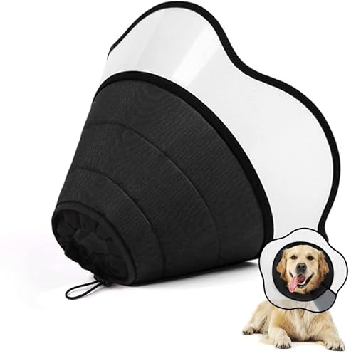 Supet Dog Cone for Dogs After Surgery, Soft Dog Cones for Large Medium Dogs, Comfortable Elizabethan Collar for Dogs to Stop Licking, Adjustable Pet Recovery Collar for Small Dogs,L