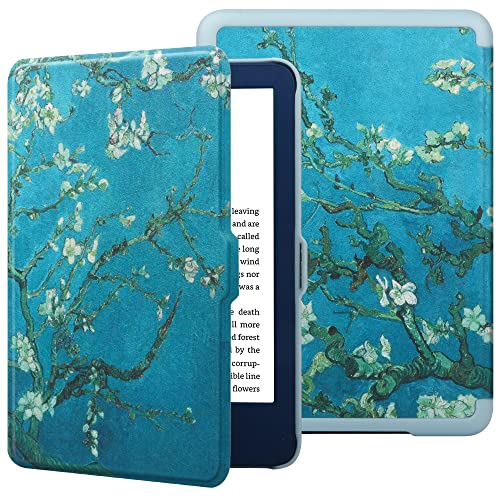 HGWALP Case for 6" All-New Kindle 11th Generation 2022 Release Only, Folio Ultra Slim PU Leather Cover with Auto Sleep and Wake, Protective Case for Kindle 2022-Apricot Flowers