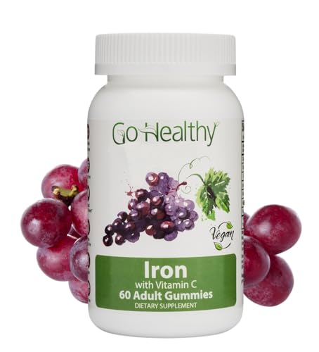 Go Healthy Iron Gummies for Kids, Vegetarian, Vegan, Non-GMO, Gluten Free, Kosher & Halal - 30 Servings