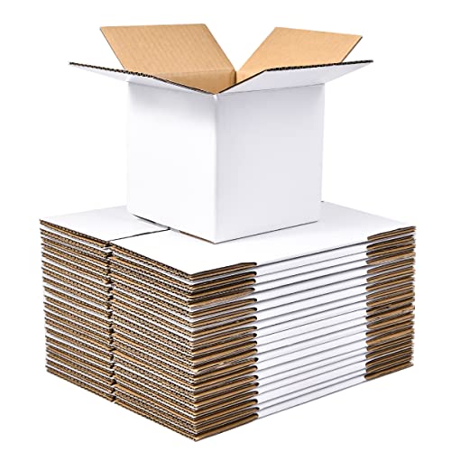 Shipping Boxes 6x6x6 Inches White Boxes for Small Business, 20 Pack (6 x 6 x 6 inch, White)