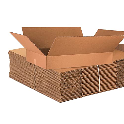 BOX USA 36x24x6 Flat Corrugated Boxes, Flat, 36L x 24W x 6H, Pack of 10 | Shipping, Packaging, Moving, Storage Box for Home or Business, Strong Wholesale Bulk Boxes