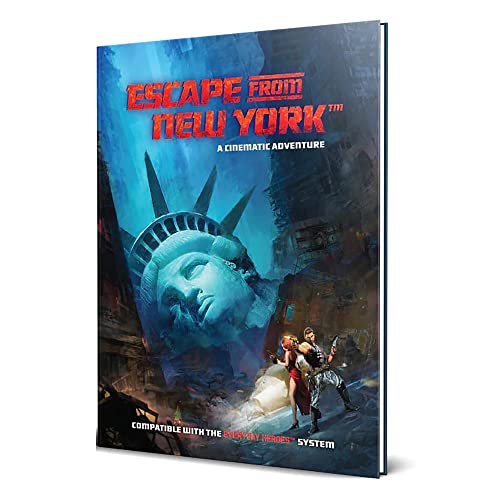 Evil Genius Games Cinematic Adventure: Escape from New York - Expansion RPG Book, for Use with The Everyday Heroes Core Rulebook, d20, 5e Compatible, 100+ Page Hardcover Book, Officially Licensed RPG