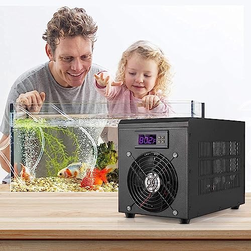 WSSEY 60L Aquarium Chiller Aquarium Water Chiller Cooler Warmer with Pump 50-104 F Fish Tank Cooler Heater for Home Fish Shrimp Breeding (16gal/200-300L)