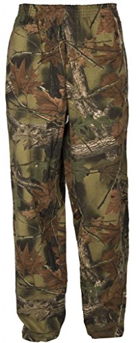 TrailCrest Boys Open Bottom Cotton Blend Cozy Sweatpants with 3 Pockets Yoga Lounge Hunting, Small Camo