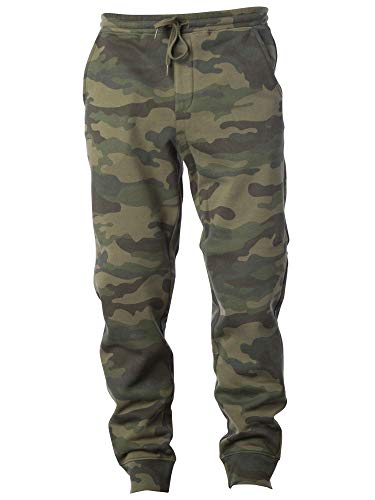 Tcombo Unisex Drawstring Fleece Jogger Pants - Activewear Sweats Sweatpants (Large, Forest Camo)