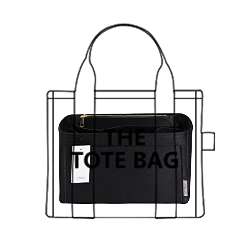 ZTUJO Purse Organizer Insert For Handbags, Silky Touching Bag Organizer Insert With Bottle Holder, Perfect for Speedy, Neverfull, Tote,ONTHEGO,Artsy,Handbag and More (Medium, Silky Black)