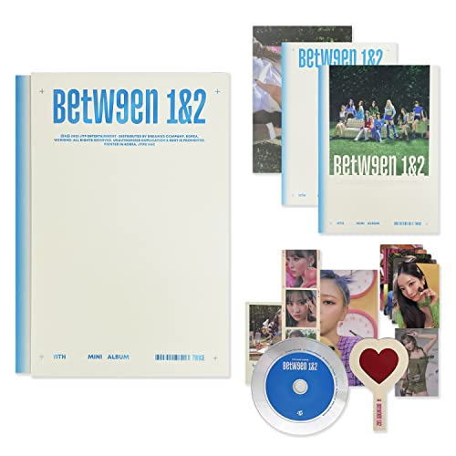 TWICE - [BETWEEN 1&2] (Pathfinder Ver.)Photobook + CD-R + BOX + Polaroid + Postcard + Sticker + Message Photocard + Heart Glass + Folded Poster + Photocard + 2 Pin Button Badges