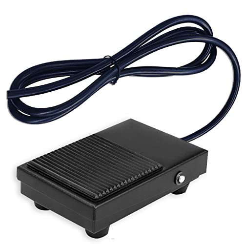 REDGOOSE Momentary Power Foot Pedal Switch 250VAC 10A SPDT 1NO1NC Heavy Duty Foot Switch with 6ft Cable Black