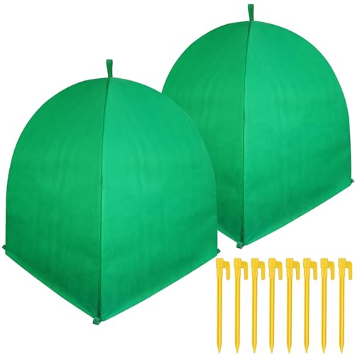 2 PACK Winter Plant Covers Freeze Protection Shrub Covers for Winter Frost Protection for Plants in Winter Warm Plant Tent Protecting Fruit Potted Plants Tree From Freezing Animals Eating (22x22x23)