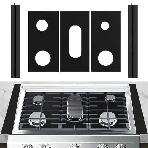 Stove Burner Covers - Reusable Stove Covers For Gas Stove Top For Samsung Gas Range 3 Pack With 2Pcs Stove Gap Covers - Non-Stick Washable Gas Stove Liners Compatible With Samsung Gas Stove
