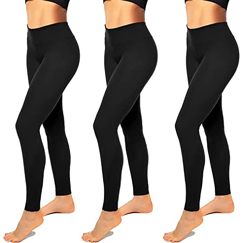 High Waisted Leggings for Women-Womens Black Seamless Workout Leggings Running Tummy Control Yoga Pants(L-XL)