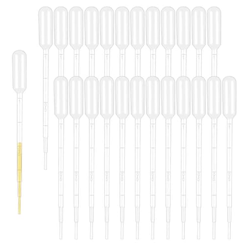 moveland 120PCS 1ML Premium Disposable Plastic Transfer Pipettes, Clear Graduated Eye Dropper for Essential Oils, Home Use, Science Class, Lab Experiments, DIY Art