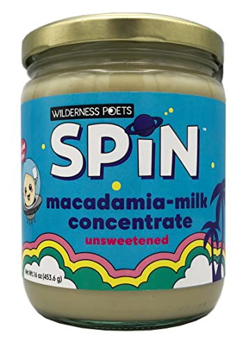 Wilderness Poets SPiN, Macadamia Milk Concentrate - Unsweetened - 1 Ingredient - Make Macadamia Nut Milk or Non-Dairy Creamer for Coffee, Tea, Lattes, Smoothies (16 Ounce)