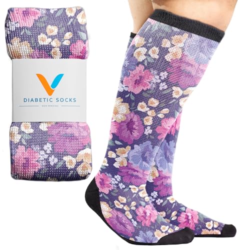 Viasox Floral Non-Binding Diabetic Socks (Medium)