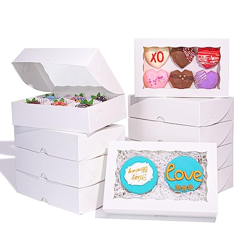 JCXGRVC 8x5x2 Inch 20PCS Cookies Boxes Chocolate Covered Strawberries Boxes Bakery Boxes with Window Cakesickle boxes Chocolate Truffle Boxes Pretzel Boxes