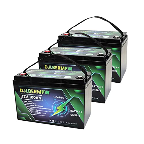 DJLBERMPW LiFePO4 Battery 36V 100Ah Lithium Battery, Built-in 100A BMS,4000+ Lithium Deep Cycle Golf Cart Battery 36V, Lithium Batteries 36V for Marine Boat,Trolling Motor,RV,Solar,Camping,Kayak Cart